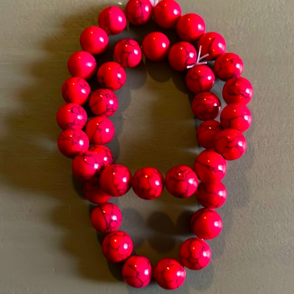 Natural red howlite bracelets 2